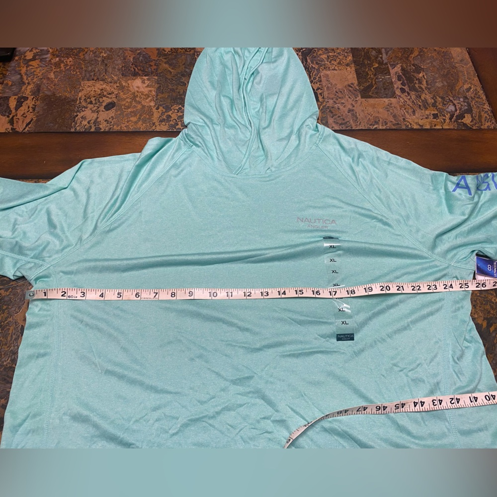 Super nice green moisure wicking Nautica Angler Hoodie - Picture 3 of 7